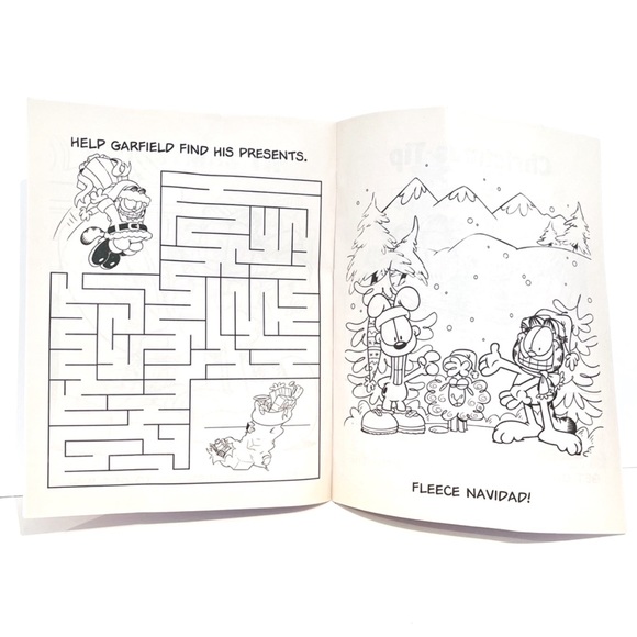 Vintage 1998 Garfield Promotional Christmas Colouring Book Holiday Fun Games Kid - Picture 6 of 7